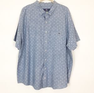 Vineyard Vines Classic Fit Micro Palm Short Sleeve Shirt